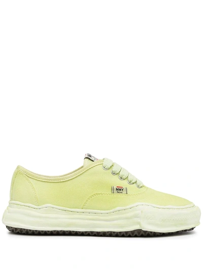 Miharayasuhiro Original Sole Over Dyed Canvas Low Cut Sneaker In Green