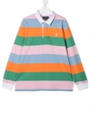 RALPH LAUREN TEEN POLO PONY COLOUR-BLOCK POLO SHIRT