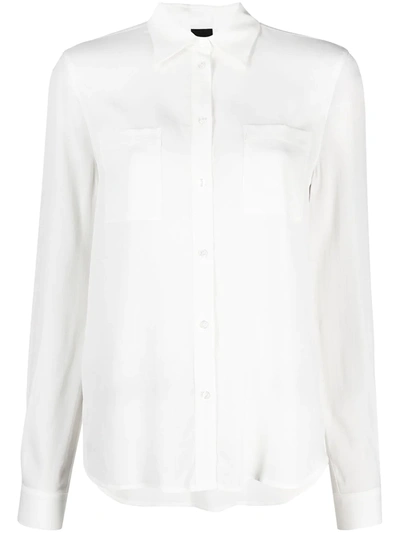 Pinko Spread Collar Button-up Shirt In White