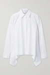 MICHAEL KORS DRAPED COTTON-BLEND POPLIN SHIRT