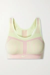 Nike Fe/nom Flyknit Women's High-support Non-padded Sports Bra In Pastel Pink