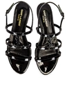 Saint Laurent Cassandra Flat Sandals In Noir