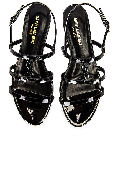 Saint Laurent Cassandra Flat Sandals In Noir