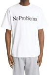 Aries No Problemo-print Cotton-jersey T-shirt In White White