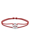 Le Gramme Sterling Silver And Cord Bracelet In Burgundy