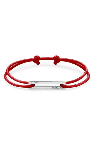 Le Gramme 1.7g Sterling Silver Cord Bracelet In Red