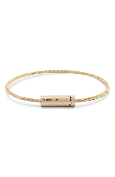 Le Gramme 11g Brushed 18k Gold Cable Bracelet In Yellow Gold