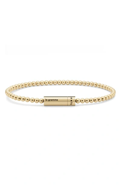 Le Gramme Men's Polished 18k Yellow Gold Beaded Bracelet