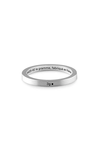 Le Gramme 3g Brushed Sterling Silver Ribbon Band Ring