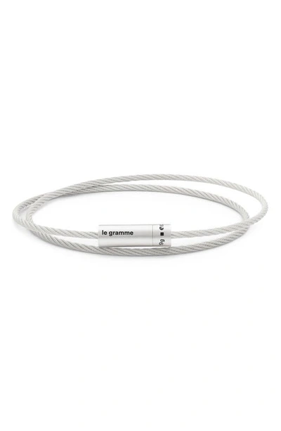 Le Gramme Brushed Sterling Silver Double Cable Bracelet