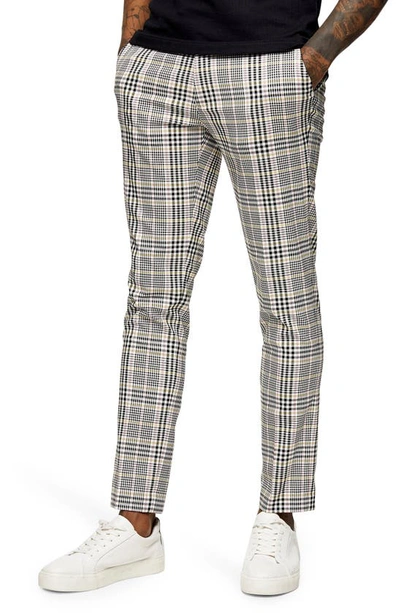 Topman Smart Sweatpants In Pink & Yellow Check-multi