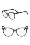 Chloé 54mm Cat Eye Full Rim Optical Frames In Khaki/turtle Dove