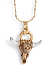ALEX AND ANI SPIRITED SKULL PENDANT NECKLACE,886787132055