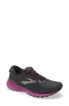 Brooks Adrenaline Gts 20 Running Shoe In Ebony/ Black/ Hollyhock