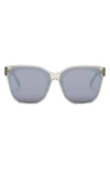 Diff Gia 62mm Oversize Square Sunglasses In Olive Crystal/ Grey Mirror