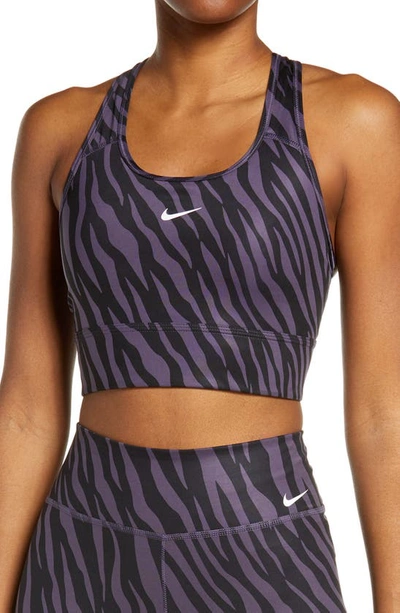 Nike Plus Size Dri-fit Swoosh Icon Clash Sports Bra In Purple