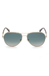 Tom Ford Clark 59mm Gradient Aviator Sunglasses In Rose Gold/ Green Gradient
