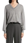 The Row Amherst Oversized Cashmere And Silk-blend Sweater In Medium Grey