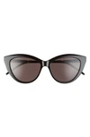 Saint Laurent Sl68 Cat-eye Frame Sunglasses In Black/ Black