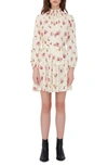Maje Womens Grunge Flowers White Pin Risoula Floral-print Woven Mini Dress 8 In Multicolor