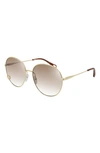 Chloé Oversized Round Wire Sunglasses In Gold