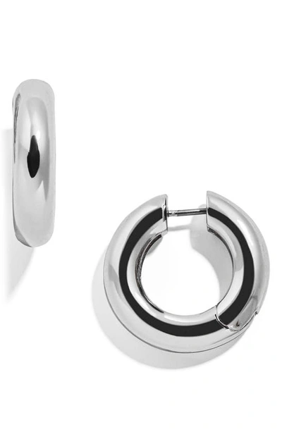 Baublebar Dalilah Small Tube Huggie Hoop Earrings In Silver