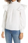 Cinq À Sept River Tafeta Highneck Top In Ivory