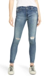 AG THE FARRAH DISTRESSED HIGH WAIST ANKLE SKINNY JEANS,EMP1777MD