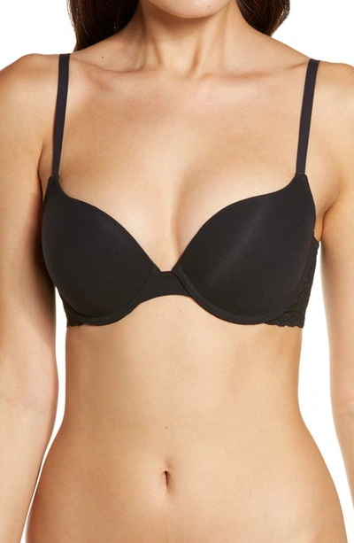 Natori Sheer Glamour Push-up Underwire Bra In Black