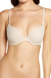 Natori Sheer Glamour Push Up Underwire Bra In Light Mocha
