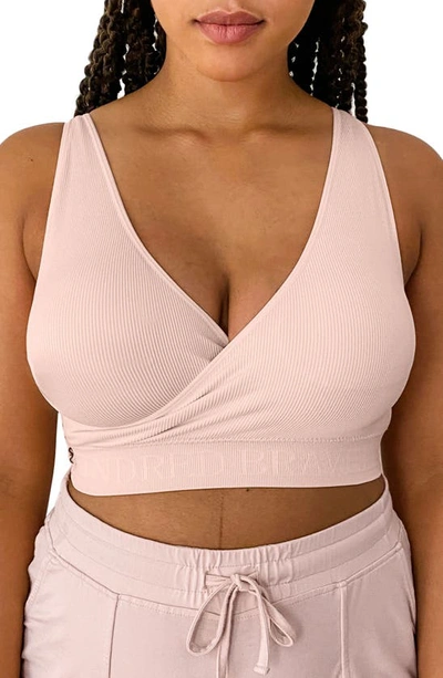 Kindered Bravely Sublime Adjustable Crossover Nursing/lounge Bra In Soft Pink