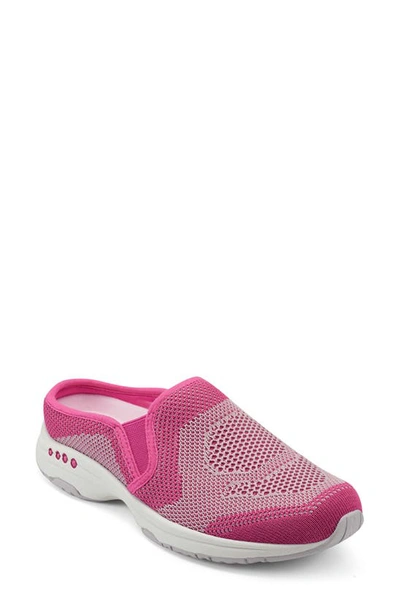Easy Spirit Women's Take Knit Slip-on Mules Women's Shoes In Fuchsia Purple/ Chalk Pink