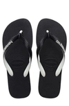 Havaianas Top Mix Colour-contrasting Rubber Flip Flops In Black/ Black