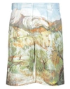 Jacquemus Costume Landscape-print Cotton Shorts In Sky Blue