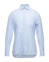 Ermenegildo Zegna Striped Cotton Shirt In Sky Blue