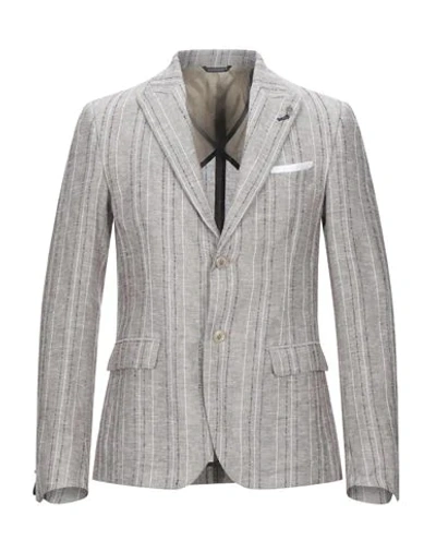 Grey Daniele Alessandrini Suit Jackets In Dove Grey