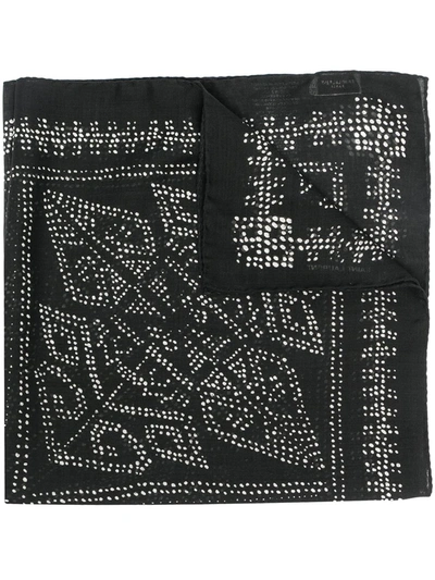 Saint Laurent Semi-sheer Bandana Scarf In Black