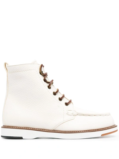 Tod's Lace-up Ankle Boots In White