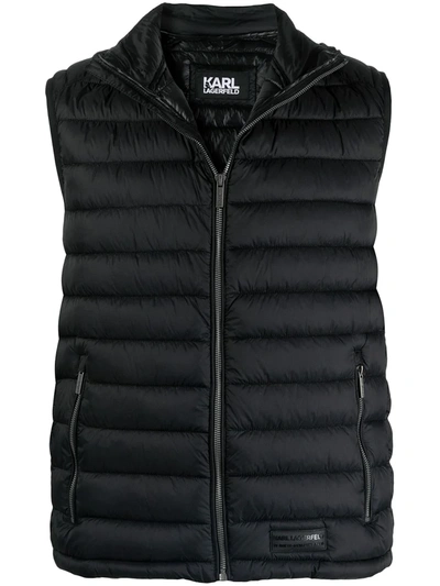 Karl Lagerfeld Classic Padded Gilet In Black