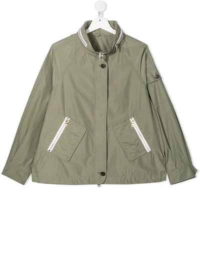 Brunello Cucinelli Teen Lightweight Zipped-collar Jacket In Green