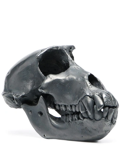 Parts Of Four Monkey Skull Decorative Object In Silver