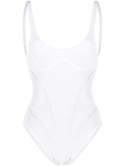 Stella Mccartney Stellawear Perforated Bodysuit In White