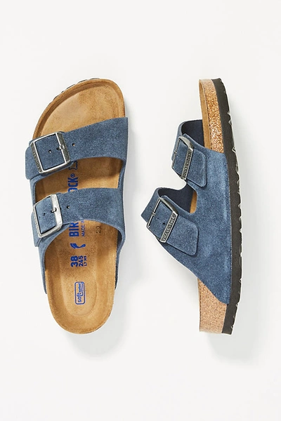 Birkenstock Arizona Soft Footbed Blue Oiled Leather Sandals In Oiled Leather Blue