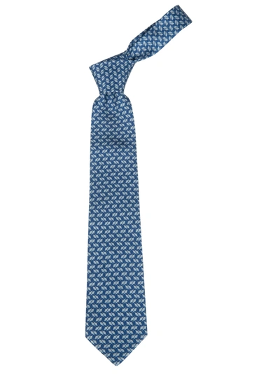 Ferragamo Milord Tie In Navy