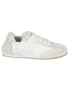 Loewe Ballet Runner Leather And Suede Sneakers In White/crudo