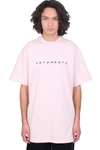 VETEMENTS T-SHIRT IN ROSE-PINK COTTON,UE51TR340P