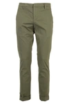 Dondup Pants Gaubert Chino Cotton Gabardine Bottom 17 In Verde Militare
