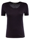 Isabel Marant Étoile Kiliann T-shirt In Black Linen In Faded Night