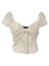 Jacquemus Tovallo Cutout Broderie Anglaise Linen-blend Bustier Top In Ecru