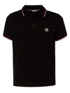 MONCLER STRIPE TRIMMED LOGO PATCHED POLO SHIRT,11758897
